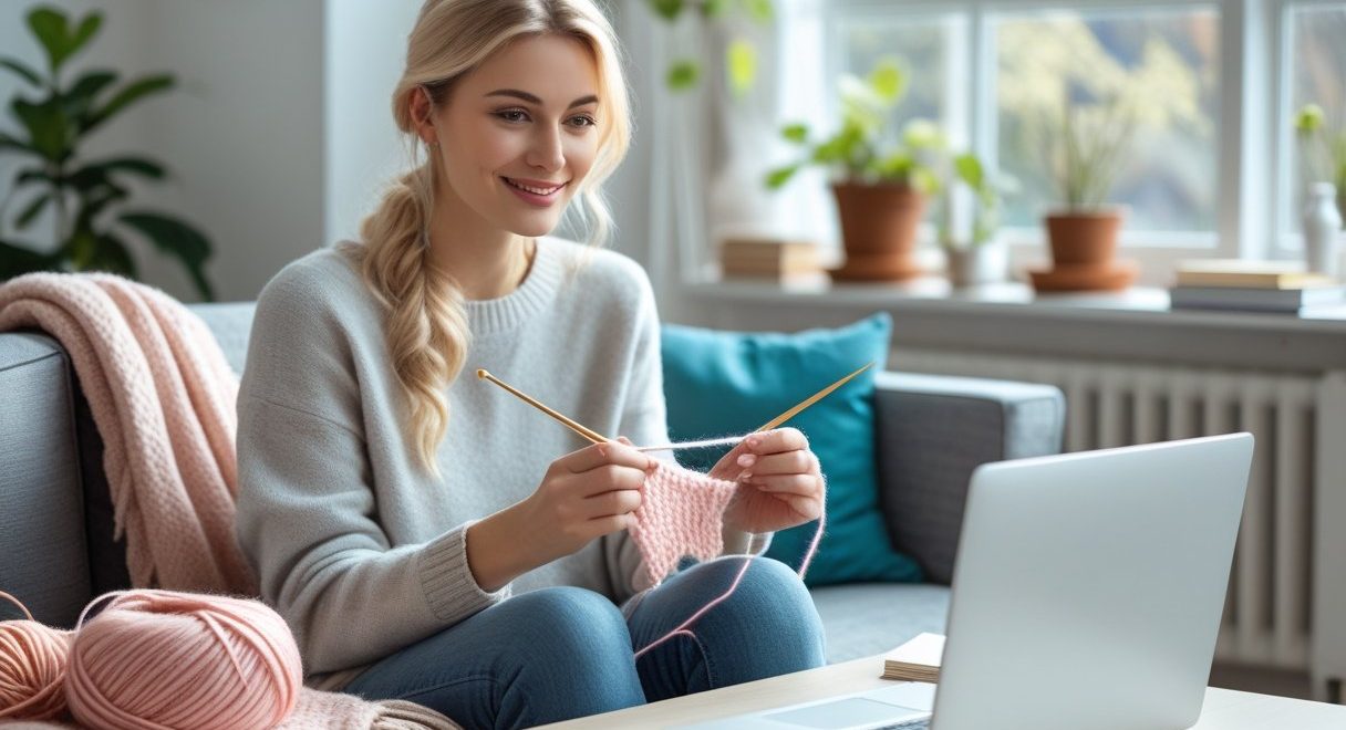 Sådan kommer du i gang med at strikke lær at strikke online