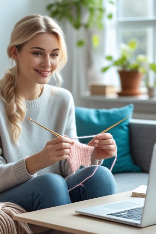 Sådan kommer du i gang med at strikke lær at strikke online
